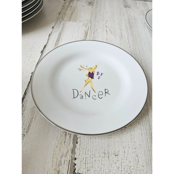 Pottery Barn dancer reindeer salad plate Xmas vest - Picture 1 of 4